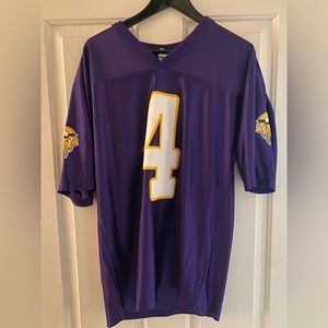 NFL TEAM APPAREL Mens M Brett Favre #4 Football Minnesota Vikings Jersey Purple